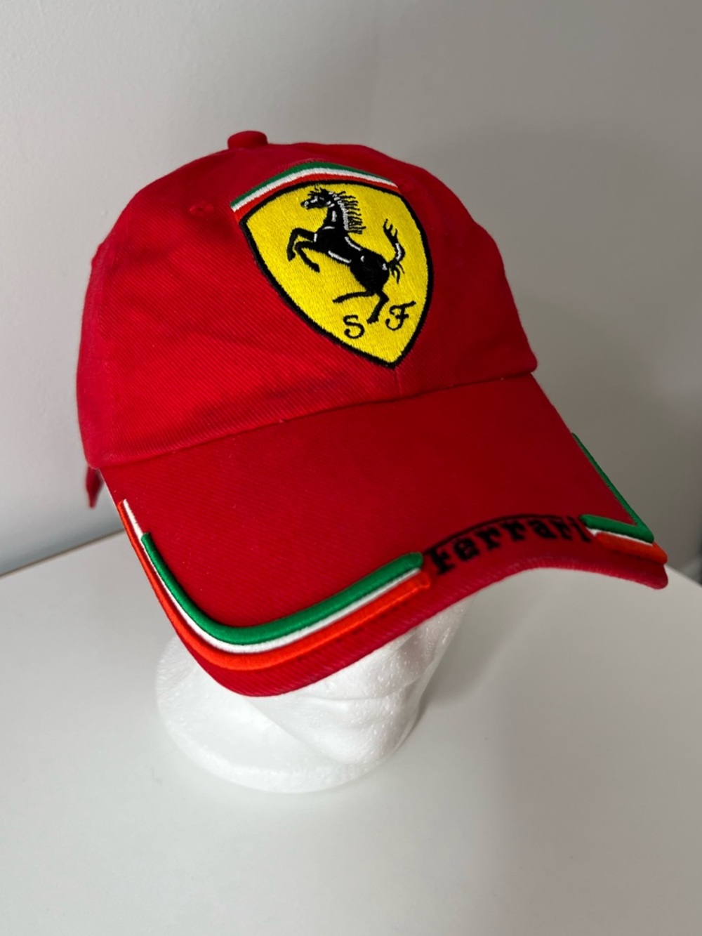 Ferrari Red Cap with Yellow Crest and Green-White Trim